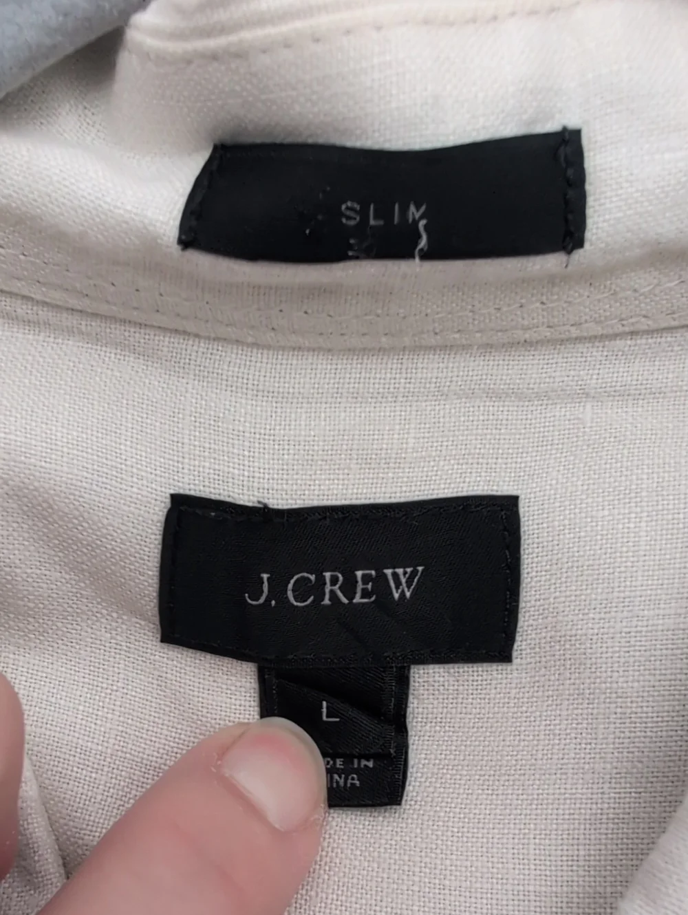 J. Crew Slim Fit Irish Linen Long Sleeve Button Down In Oatmeal/Cream